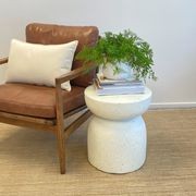 Pedestal Side Table - Fleck White gallery detail image