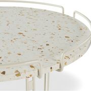 Bijou Pedestal Table Lacquered - Matte white cracked gallery detail image