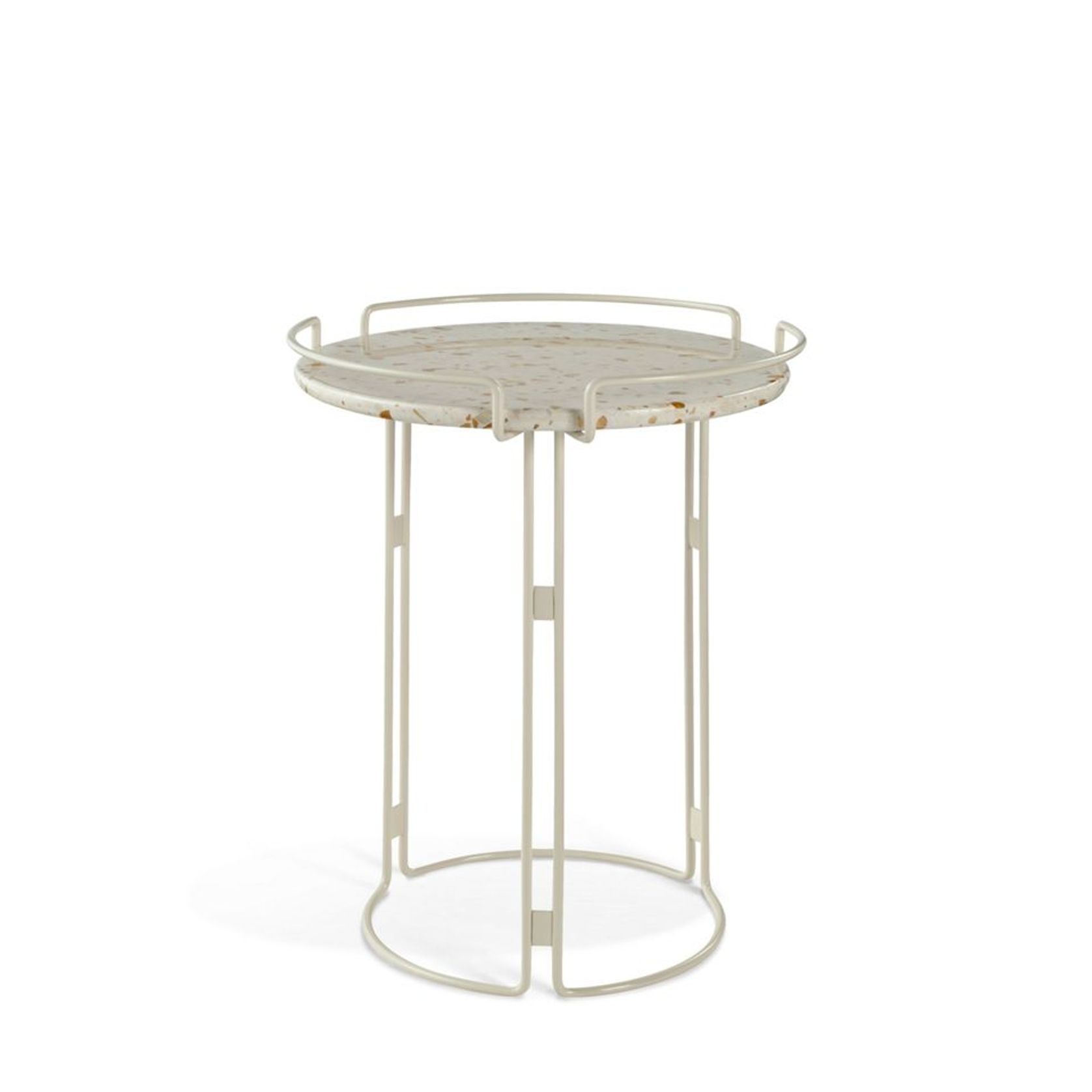 Bijou Pedestal Table Lacquered - Matte white cracked gallery detail image