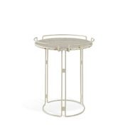 Bijou Pedestal Table Lacquered - Matte white cracked gallery detail image
