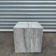Cube Side Table-Vein Cut Blue Travertine | Natural Stone Co. gallery detail image