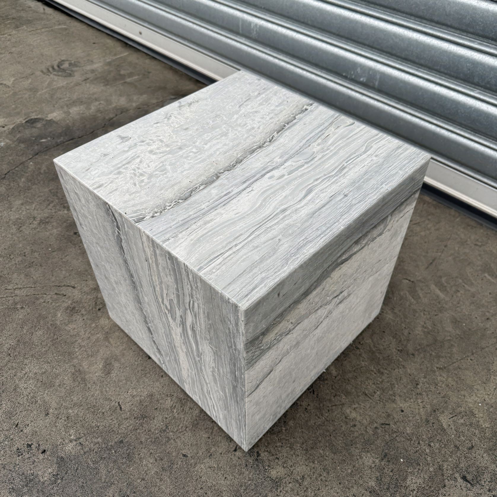 Cube Side Table-White Latte Marble | Natural Stone Co. gallery detail image