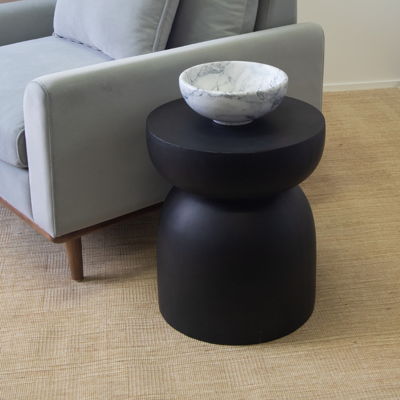 Pedestal Side Table- Black gallery detail image