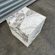 Cube Side Table -Milky Bleu Marble | Natural Stone Co. gallery detail image