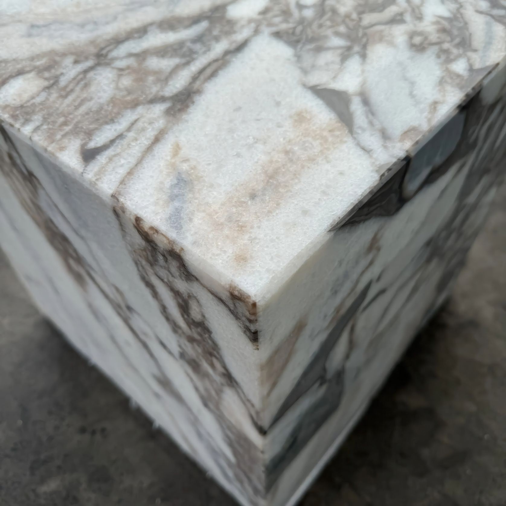 Cube Side Table -Milky Bleu Marble | Natural Stone Co. gallery detail image