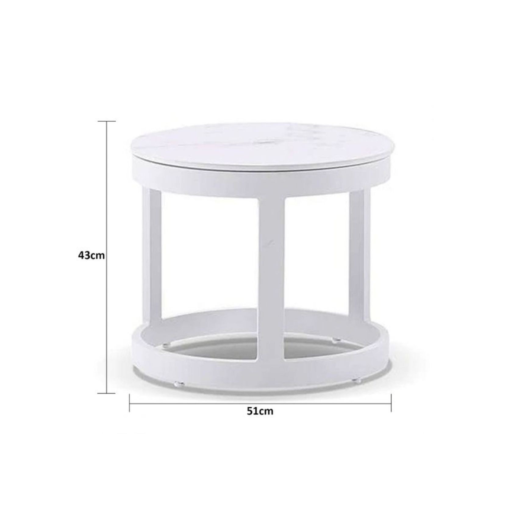 Hugo Outdoor Round White Ceramic Side Table gallery detail image