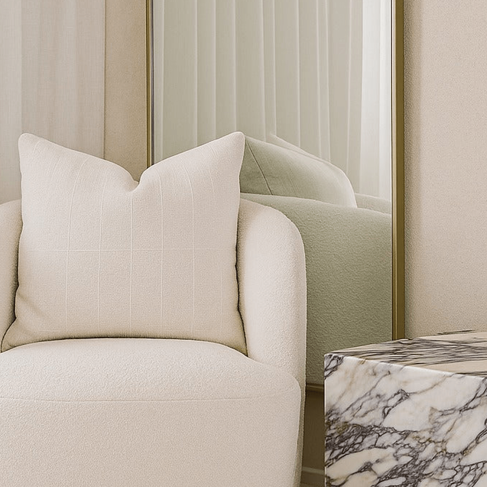 Cube Side Table - Viola Calacatta Marble | Natural Stone Co. gallery detail image