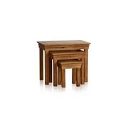 French Rustic Solid Oak Nest of Tables gallery detail image