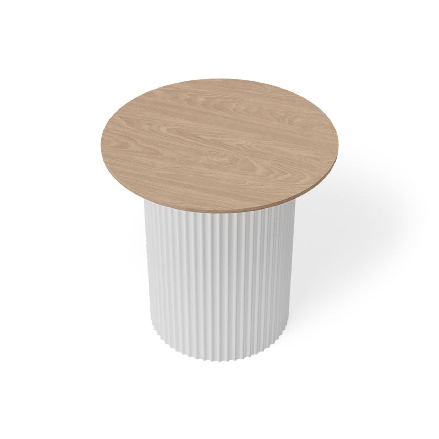 Mimi Side Table - White - Natural gallery detail image