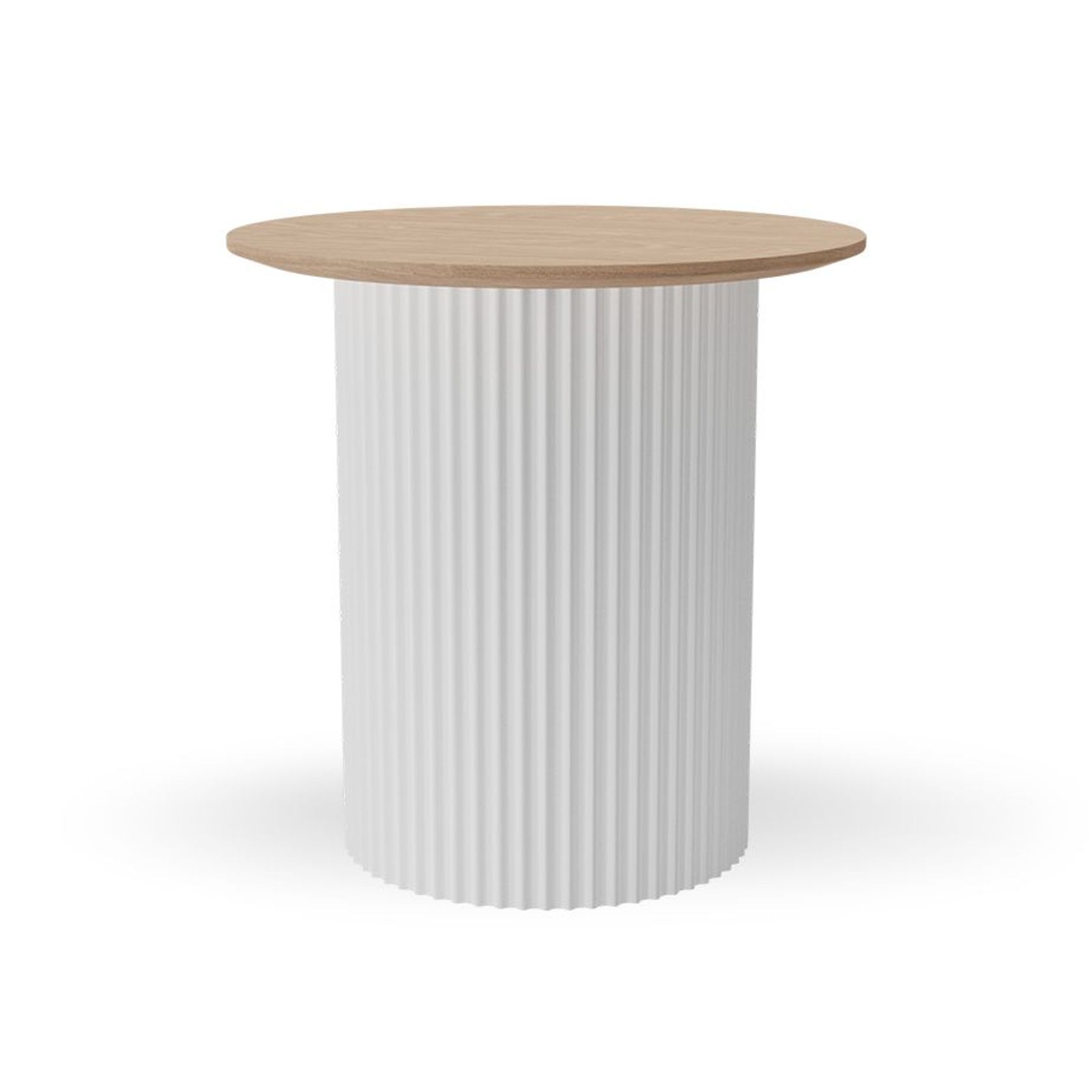 Mimi Side Table - White - Natural gallery detail image