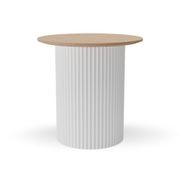 Mimi Side Table - White - Natural gallery detail image
