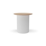 Mimi Side Table - White - Natural gallery detail image