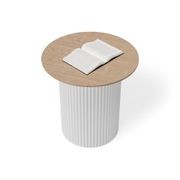 Mimi Side Table - White - Natural gallery detail image