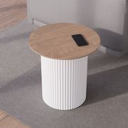 Mimi Side Table - White - Natural gallery detail image