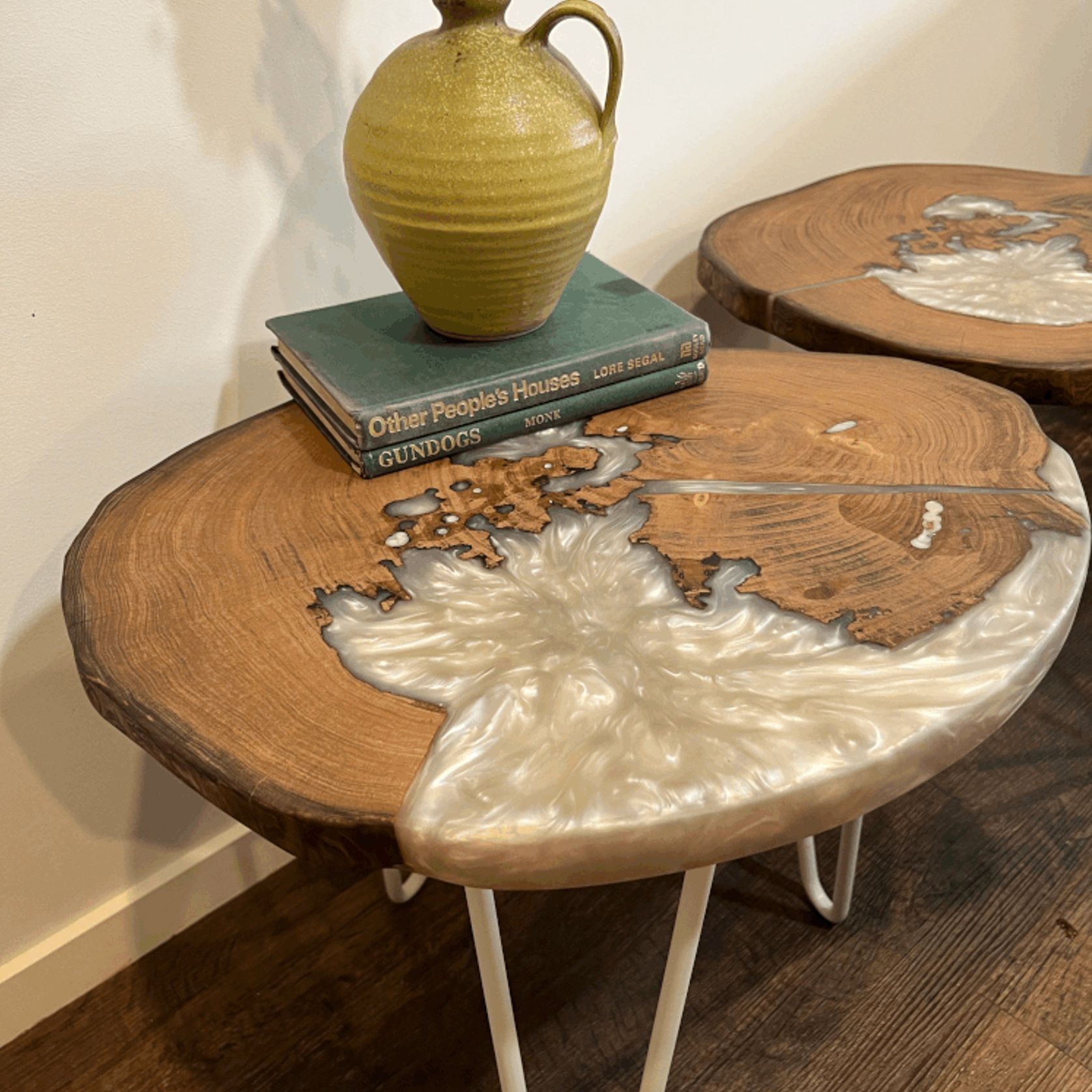 Macrocarpa and Epoxy Side Tables gallery detail image