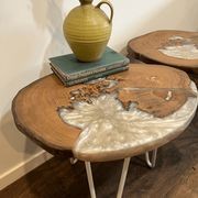 Macrocarpa and Epoxy Side Tables gallery detail image