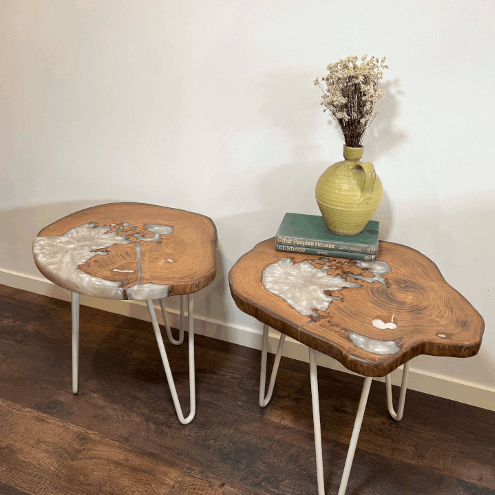 Bespoke Side Tables — Macrocarpa & Epoxy gallery detail image