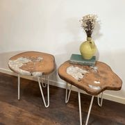 Bespoke Side Tables — Macrocarpa & Epoxy gallery detail image