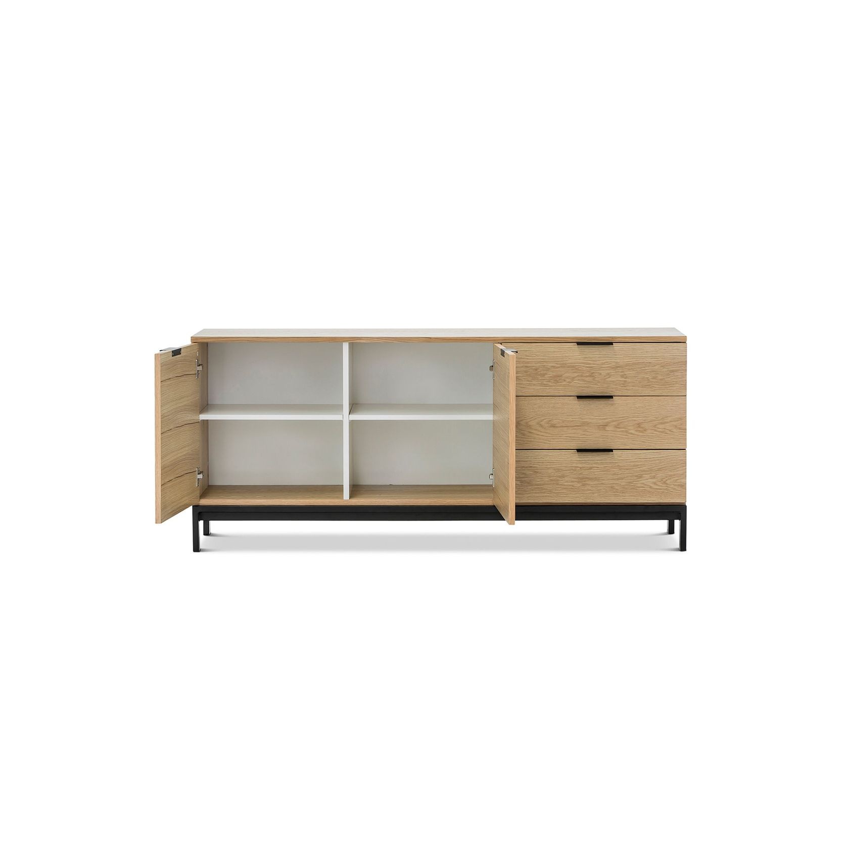 Macy Oak Sideboard Buffet | Natural & Black gallery detail image