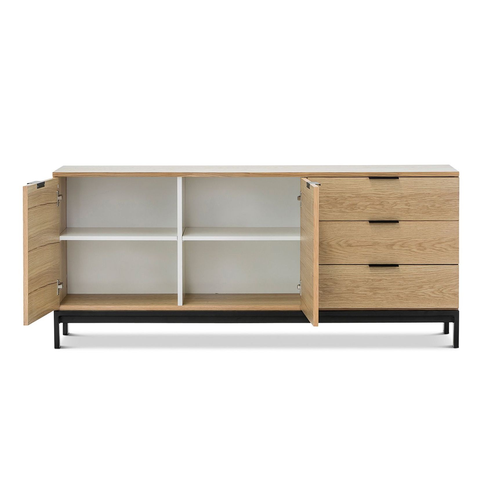 Macy Oak Sideboard Buffet | Natural & Black gallery detail image