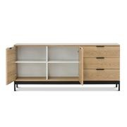 Macy Oak Sideboard Buffet | Natural & Black gallery detail image