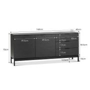 Macy Oak Sideboard Buffet | Black gallery detail image