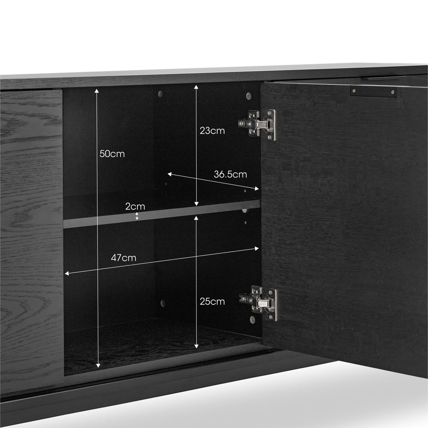 Macy Oak Sideboard Buffet | Black gallery detail image