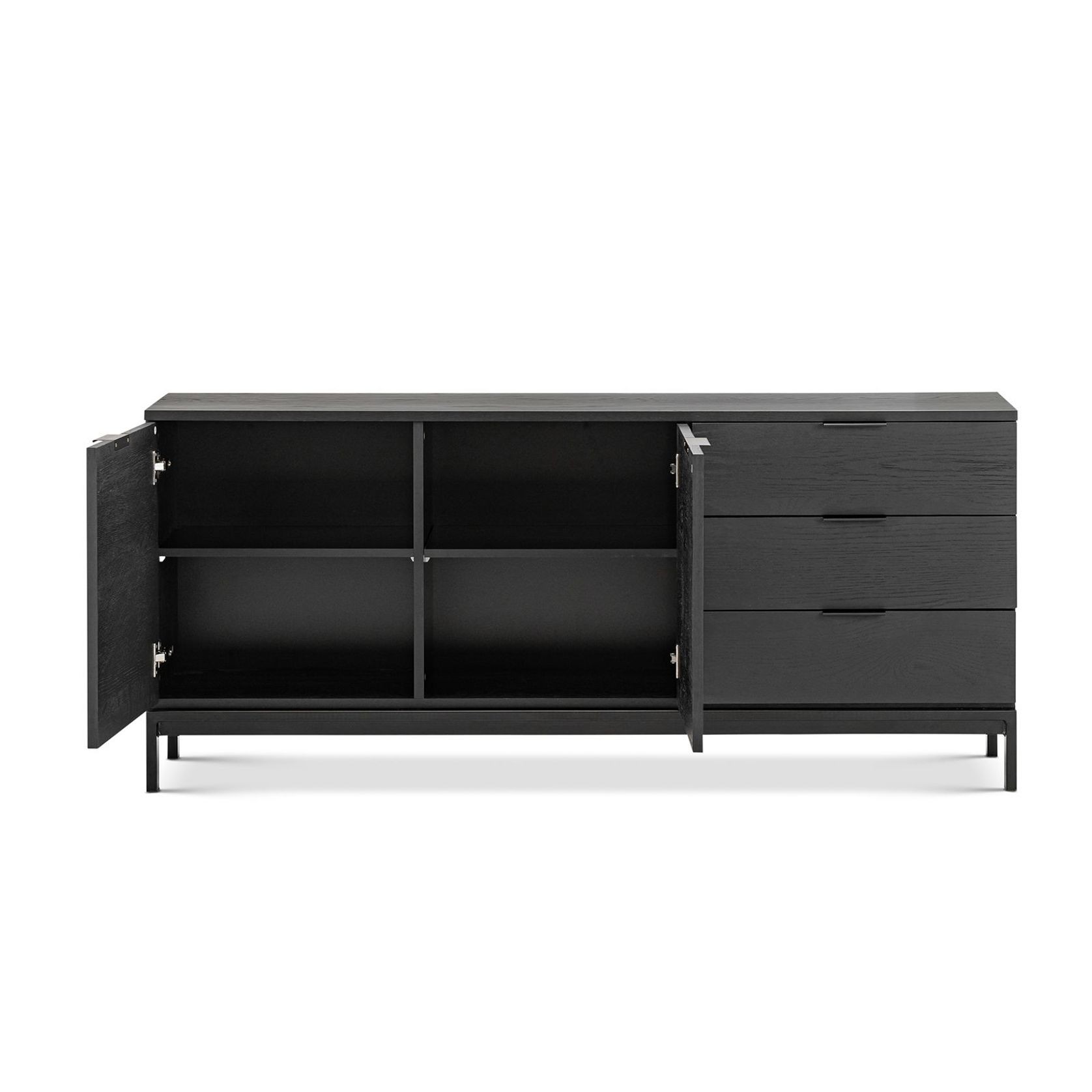 Macy Oak Sideboard Buffet | Black gallery detail image