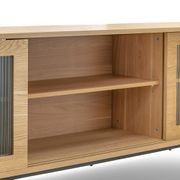 Arae Fluted Glass Sideboard | Natural Oak gallery detail image