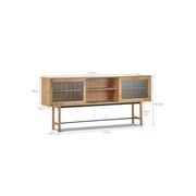 Arae Fluted Glass Sideboard | Natural Oak gallery detail image