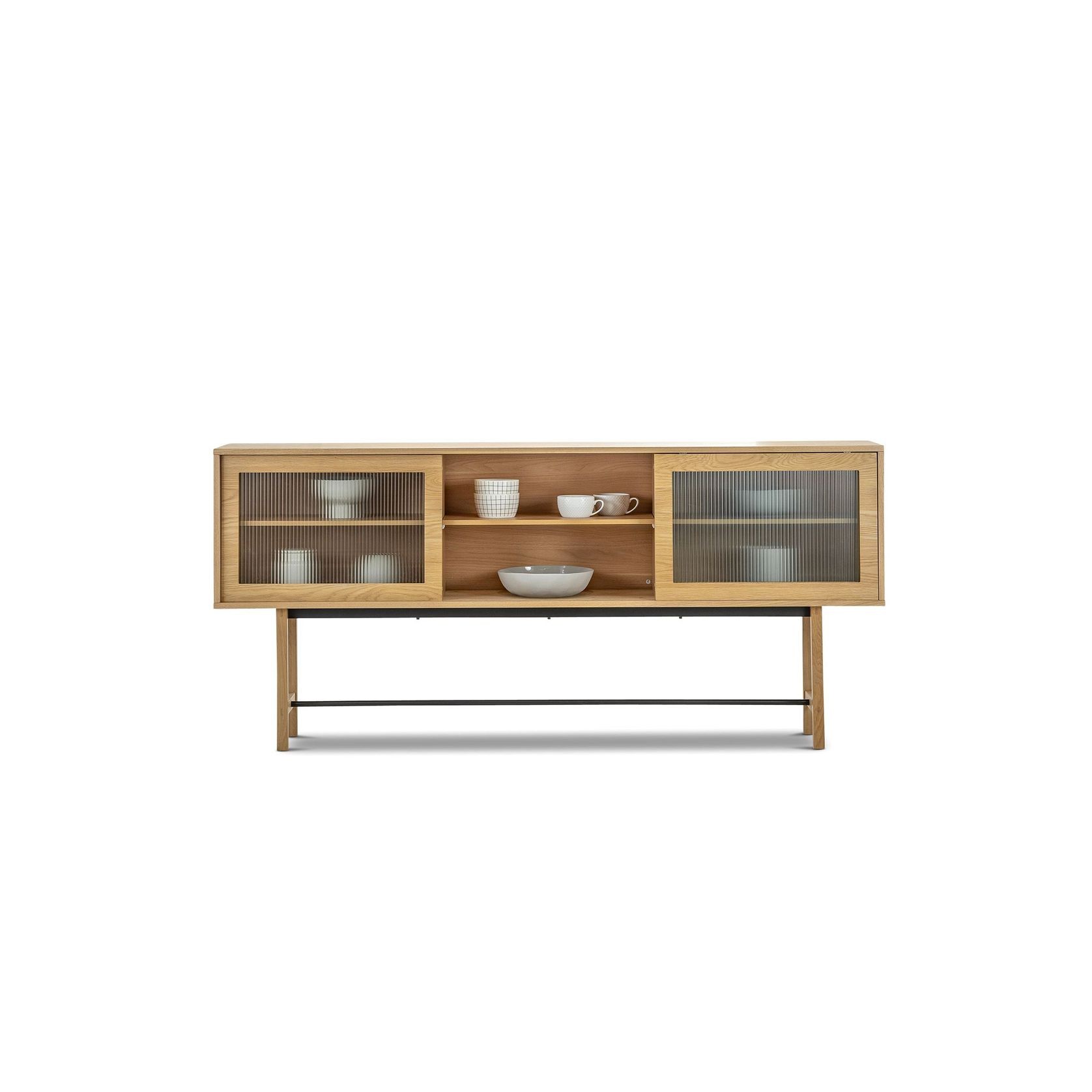 Arae Fluted Glass Sideboard | Natural Oak gallery detail image