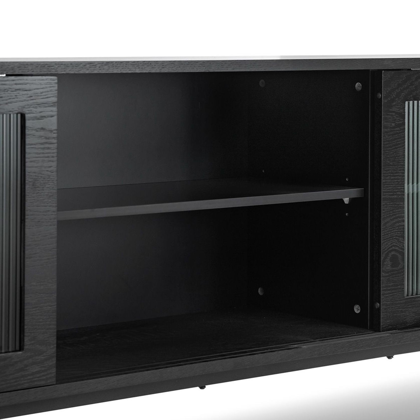 Arae Fluted Glass Sideboard | Black Oak gallery detail image