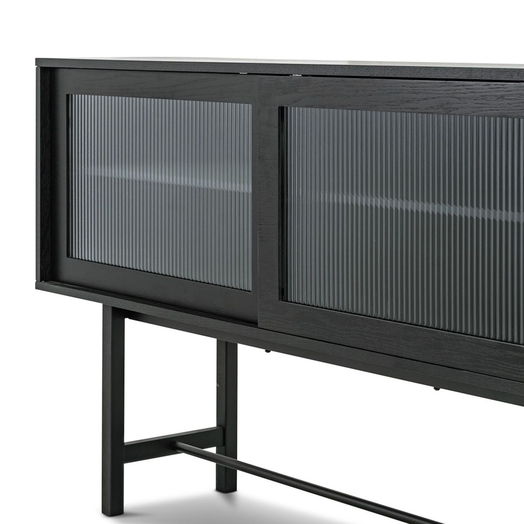 Arae Fluted Glass Sideboard | Black Oak gallery detail image