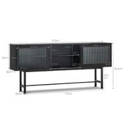 Arae Fluted Glass Sideboard | Black Oak gallery detail image