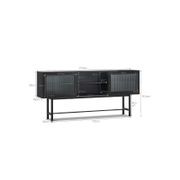 Arae Fluted Glass Sideboard | Black Oak gallery detail image