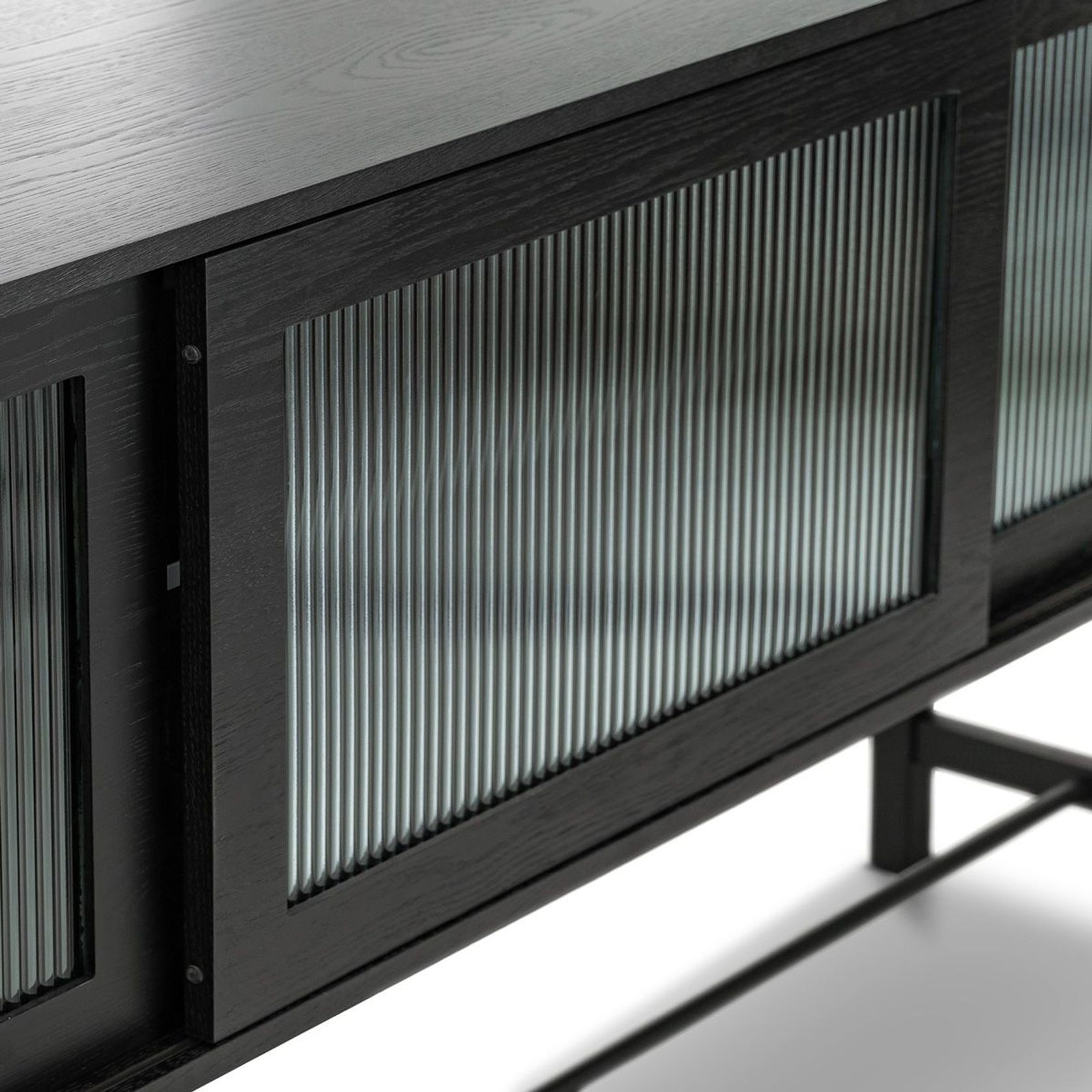 Arae Fluted Glass Sideboard | Black Oak gallery detail image