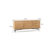Kina Ripple Slatted Sideboard | 180cm | Natural Oak gallery detail image
