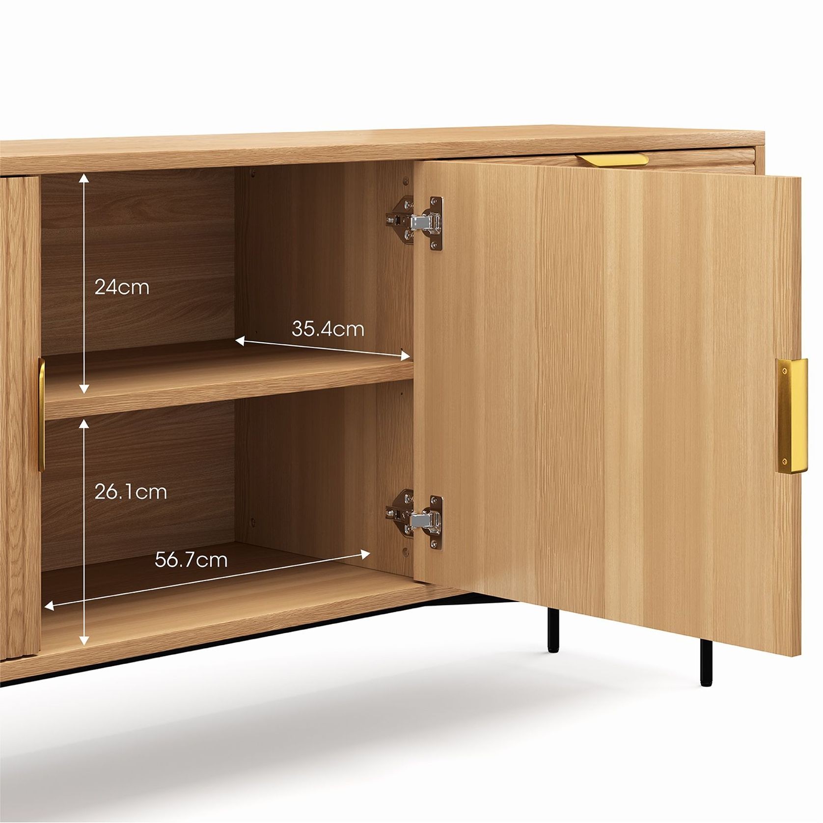 Kina Ripple Slatted Sideboard | 180cm | Natural Oak gallery detail image