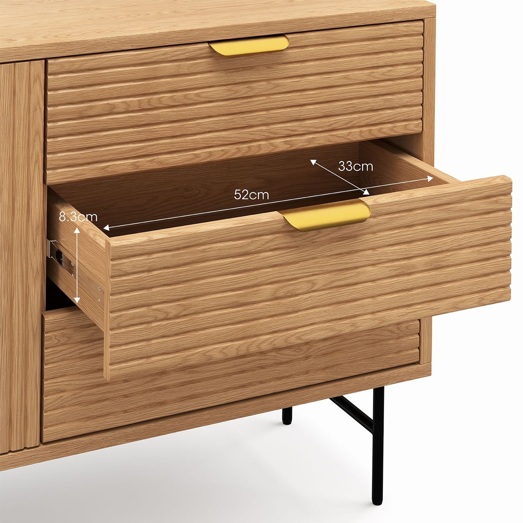 Kina Ripple Slatted Sideboard | 180cm | Natural Oak gallery detail image