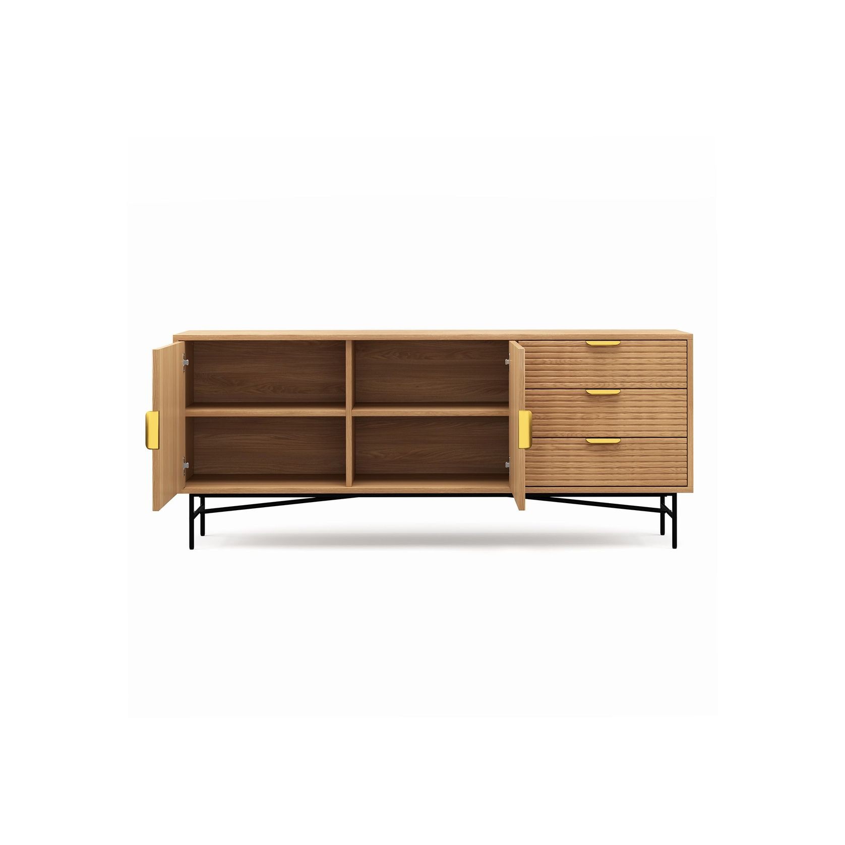 Kina Ripple Slatted Sideboard | 180cm | Natural Oak gallery detail image