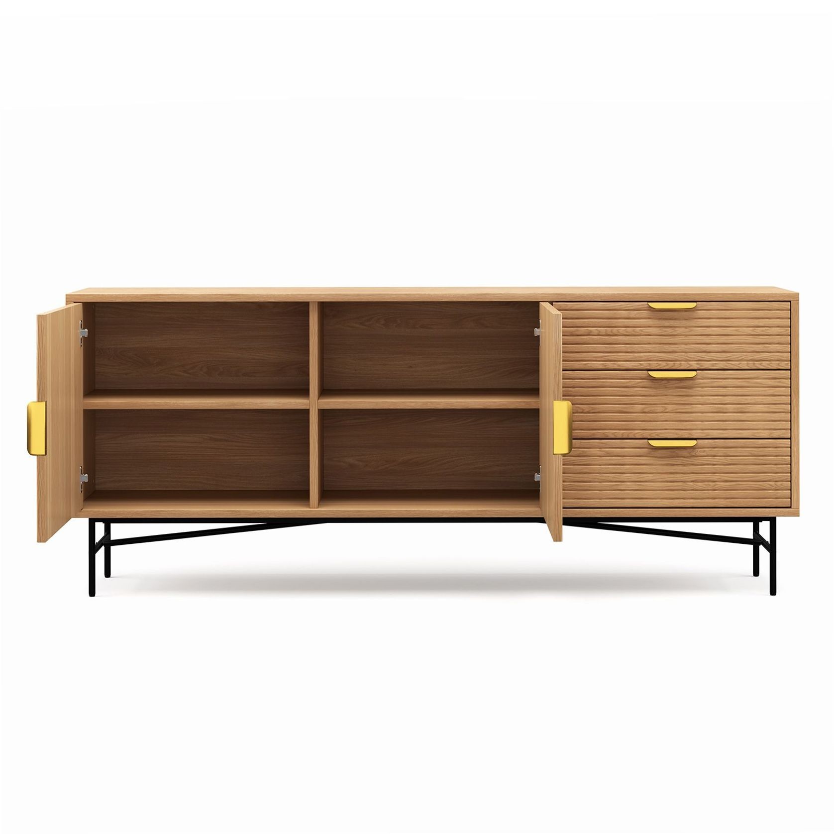 Kina Ripple Slatted Sideboard | 180cm | Natural Oak gallery detail image