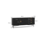 Kina Ripple Slatted Sideboard | 180cm | Black Oak gallery detail image