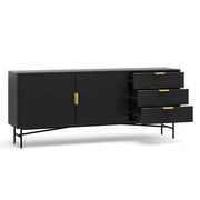 Kina Ripple Slatted Sideboard | 180cm | Black Oak gallery detail image