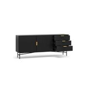 Kina Ripple Slatted Sideboard | 180cm | Black Oak gallery detail image