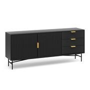 Kina Ripple Slatted Sideboard | 180cm | Black Oak gallery detail image