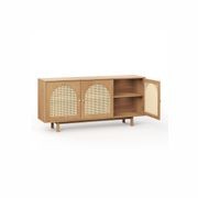 Cove 3 Door Rattan Arch Sideboard Buffet | Natural Oak gallery detail image