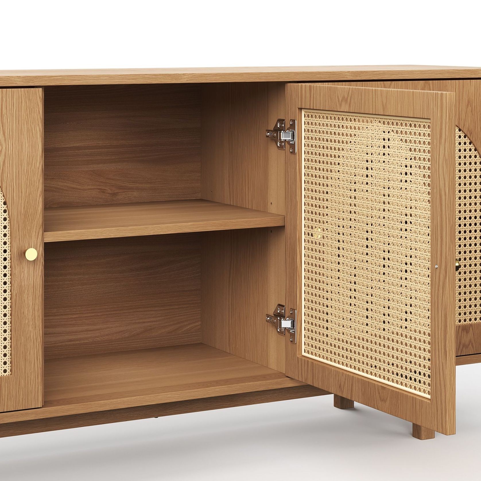 Cove 3 Door Rattan Arch Sideboard Buffet | Natural Oak gallery detail image