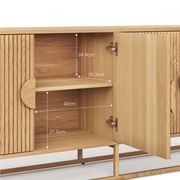 Braxton Ripple Slatted Sideboard | 180cm | Natural Oak gallery detail image