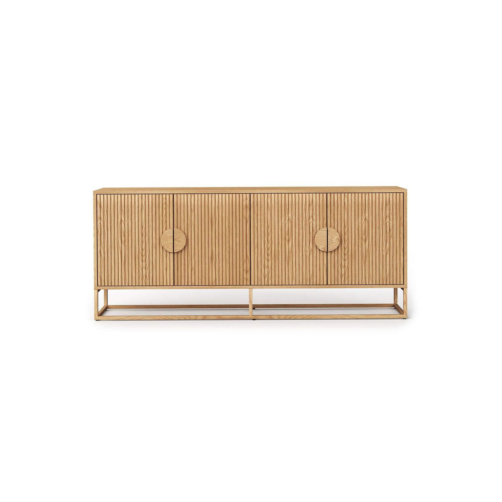 Braxton Ripple Slatted Sideboard | 180cm | Natural Oak gallery detail image