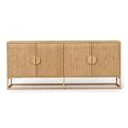 Braxton Ripple Slatted Sideboard | 180cm | Natural Oak gallery detail image